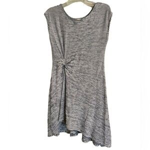 Women's Max Studio Striped Knotted Dress - Size L - White/Black